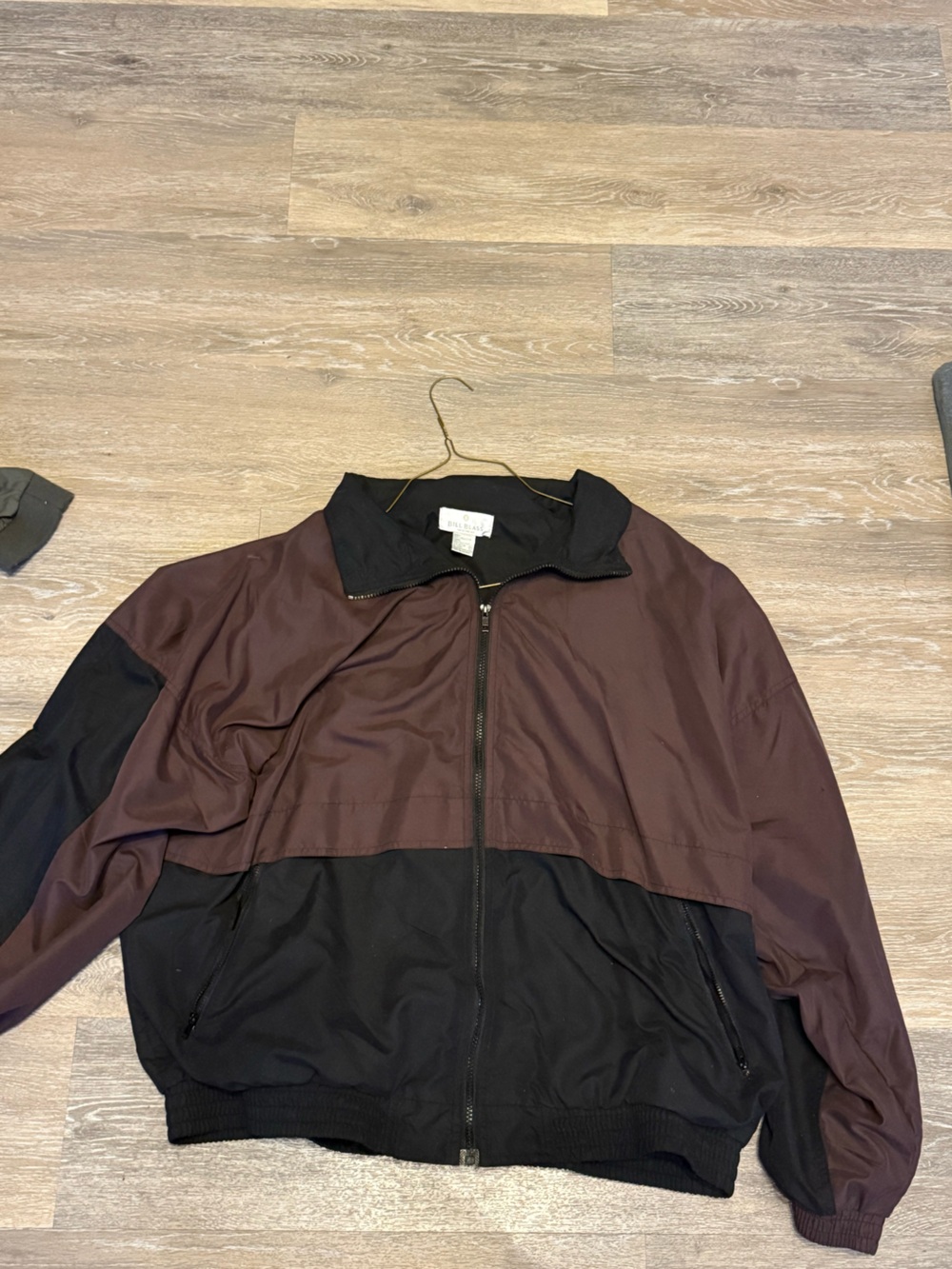 bill blass Two-Tone Black and Brown Bomber Jacket